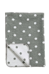 Meyco 1541052 Babydecke/Kuscheldecke Classic Basic, 100 x 150 cm, grau/weiß mit Punkten