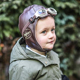 Baghera Fliegerbrille und Fliegermütze für Kinder | Pilotenmütze und Pilotenbrille Vintage Look für Kinder ab 3 Jahren | Retro Fliegerbrille und Fliegerkappe Set für Kinder