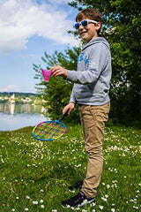 Schildkröt Kinder Federball Set Junior, 2 verkürzte Schläger 45,5 cm, 2 Federbälle, in 3/4 Hülle, 970901