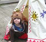 Tipi Spielzelt für Kinder Wigwam Spiel-Zelt Indianerzelt Indianer, Holzstangen und Baumwolle, Garden Games 3025