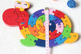 Woop Spannendes Zahlen-Puzzle Holz Schnecke - Pädagogisches Lern-Spiel - Zahlen von 1 bis 26 - Buchstaben von A bis Z - Klein-Kinder ab 3 Jahre