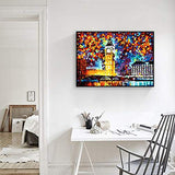 Fuumuui DIY Malen Nach Zahlen, DIY Digitale Leinwand Ölgemälde Geschenk-Big Ben 16 x 20 Zoll