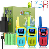 Topsung Walkie Talkie Kinder Aufladbar 3er Set mit Akku, Fallfest USB Walkie Talkie Erwachsene Mädchen Junge ab 3 4 5 6 8 12 Jahre, PMR Funkgerät Spielzeug Geschenk für Innen Outdoor Spiele Camping