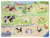 Ravensburger Kinderpuzzle 03689 - Morgens auf dem Bauernhof - 10 Teile Holzpuzzle