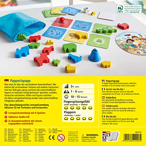 HABA 302372 - Papperlapapp, Lernspielsammlung mit 6 Spielen für Kinder ab 3 Jahren, Lernspiele zur Förderung der Sprachentwicklung, beliebter Haba-Klassiker