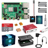 LABISTS Raspberry Pi 4 Model B 4 GB Ultimatives Kit mit 32GB Class10 Micro SD-Karte, 5,1V 3,0A USB-C EIN/Aus-Schaltnetzteil, 3 Premium Kupfer Kühlkörper, Micro HDMI-Kabel, Premium Schwarzes Gehäuse