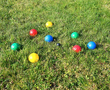 PEARL Boccia Kugeln Kinder: Boule- & Boccia-Spiel mit 8 Kunststoff-Kugeln, Ziel-Kugel & Tragekorb (Boule Kugeln Kinder)