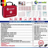 Erste Hilfe Set Wandern, Outdoor, Fahrrad & Reise Zubehör für die Erstversorgung der häufigsten Notfälle nach DIN 13167 - First Aid Kit für Deine Sicherheit