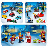 LEGO 60268 City Adventskalender 2020 Weihnachten Mini Bauset mit Kleinstfahrzeugen, Santa Schlitten und Board, Bauset
