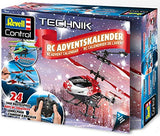 Revell 01028 Adventskalender RC Helikopter mit 2.4 GHz, LED-Beleuchtung, Gyro, inkl. Batterien in 24 Tagen zum selbstgebauten, ferngesteuerten Hubschrauber, Rot&Grün