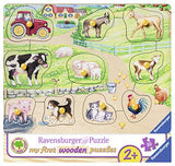 Ravensburger Kinderpuzzle 03689 - Morgens auf dem Bauernhof - 10 Teile Holzpuzzle