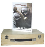 Premiergames Boulekugel-Set - 8 Stück im Holzkoffer Classic inkl. einem Premierboule Maßband