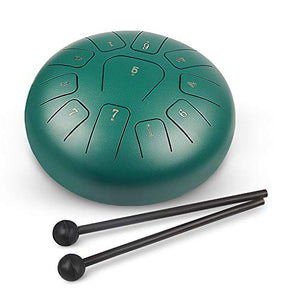 GUNAI 10 Zoll Stahl Tongue Pan Drum 11 Töne Schlaginstrument Hand Pan Drum mit Trommelschlägeln Tragetasche Note Sticks für Meditation Yoga Zazen Klangheilung