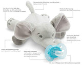 Philips Avent Snuggle Elefant SCF348/13, Kuscheltier mit Schnuller ultra soft, perfektes Geschenk für Neugeborene und Babys, Schnullertier