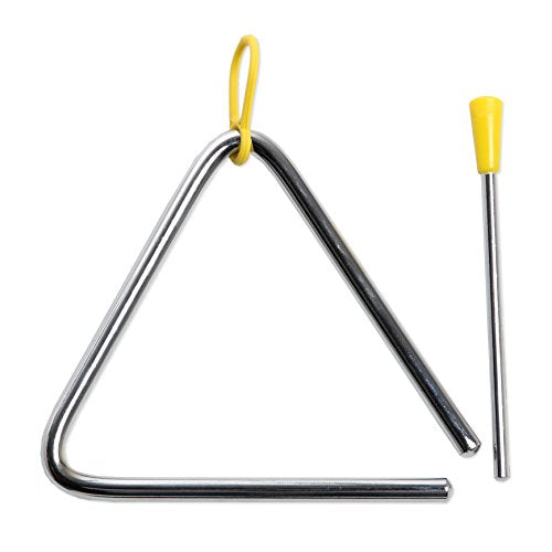 CASCHA Triangel für Kinder, Triangle, Instrument für Percussion und musikalische Früherziehung mit Schlägel & Gummigriff, HH 2004