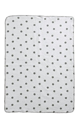 Meyco 1541052 Babydecke/Kuscheldecke Classic Basic, 100 x 150 cm, grau/weiß mit Punkten