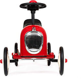Baghera Rutschauto Racer Rot | Rutschfahrzeug für Kinder - zahlreiche lebensechte Details | Retro Rutschauto für Kinder ab 1 Jahr