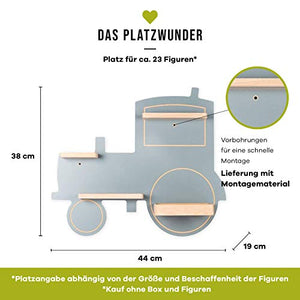 BOARTI Kinder Regal Trecker small in Grau - geeignet für die Toniebox und ca. 23 Tonies - zum Spielen und Sammeln