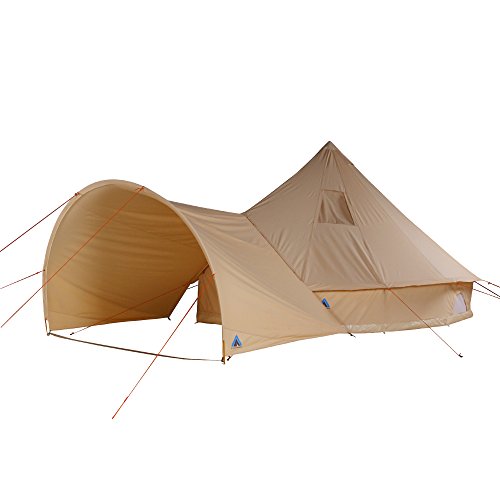 10T Camping-Zelt Desert 10+ wasserdichtes Familienzelt Tipi aus Baumwolle-Mischgewebe + Sonnendach