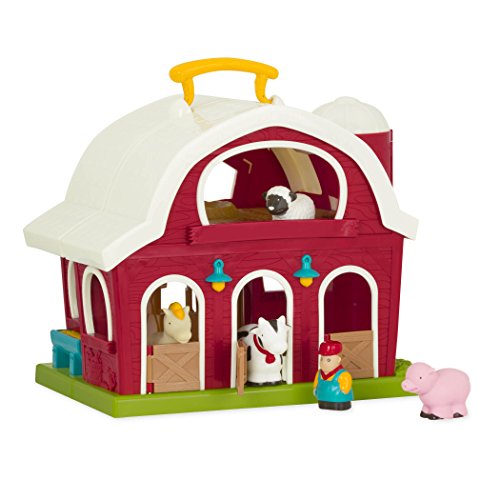 Battat – Große Scheune – Bauernhof Spielzeug Set mit Tieren für Kinder  (6 Teile) Bauernhoftiere Schwein, Pferd, Kuh, Schaf und Bauer