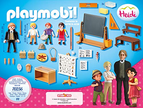 PLAYMOBIL Heidi 70256 Schulunterricht im Dörfli, Ab 4 Jahren