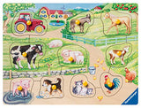 Ravensburger Kinderpuzzle  03689 - Morgens auf dem Bauernhof - 10 Teile Holzpuzzle