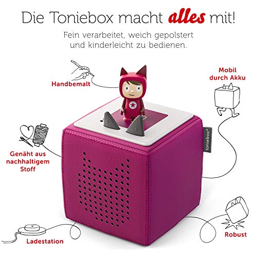 tonies Toniebox Starterset Beere: Toniebox + Kreativ tragbare Lautsprecher Hörfiguren und Kreativ Kinder ab 3 Jahren - DEUTSCH