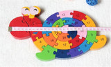Woop Spannendes Zahlen-Puzzle Holz Schnecke - Pädagogisches Lern-Spiel - Zahlen von 1 bis 26 - Buchstaben von A bis Z - Klein-Kinder ab 3 Jahre