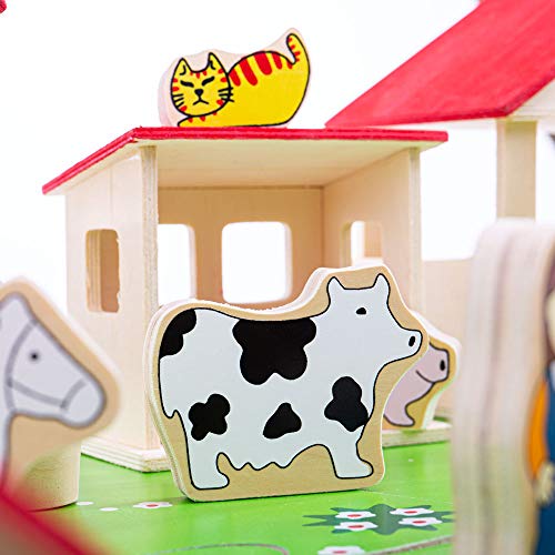 Bigjigs Toys Spielbauernhof, für Kindergartenkinder