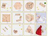 B&Julian ® 3D IQ Holzpuzzle10 Mini Knobelspiele Holz Puzzle Set Geduldspiel Rätselspiel Geschicklichkeitsspiel Holzpuzzle für Kinder Erwachsene Ideen Adventskalender