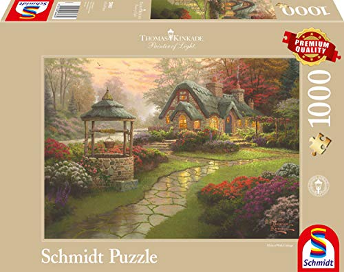 Schmidt Spiele Puzzle 58463 - Thomas Kinkade, Haus mit Brunnen, 1.000 Teile Puzzle