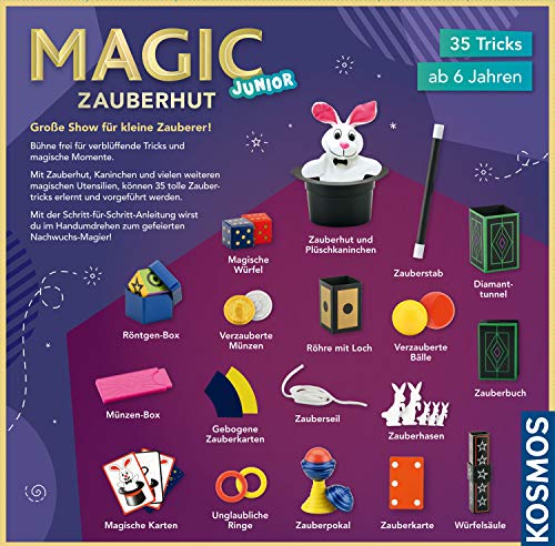 KOSMOS 680282 - Magic Zauberhut, Lerne einfach 35 Zaubertricks und Illusionen, Zauberkasten mit Zauberstab , für Kinder ab 6 Jahre