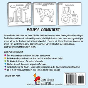 Malbuch ab 3 Jahren: Auf dem Bauernhof - Das große Kritzelmalbuch mit Tieren und Traktoren für Kinder - Erste Bauernhof Wörter lernen und malen - Kinderbuch ab 3 Jahre für Mädchen & Jungen