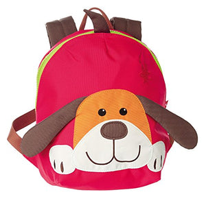 sigikid, Jungen und Mädchen, Mini Rucksack, Kindergarten Rucksack, Motiv Hund, Rot/Braun, 24219