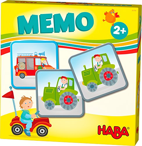 HABA 303760 - HABA-Lieblingsspiele – Memo Fahrzeuge | Memo-Spiel mit 16 extragroßen Karten | 8 Kartenpaare mit bunten Fahrzeugmotiven | Spiel ab 2 Jahren