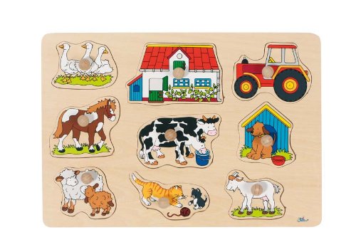 Goki 57908 Steckpuzzle Bauernhof I