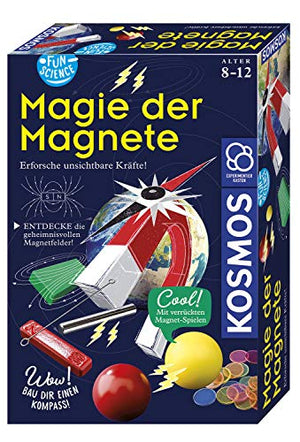 KOSMOS 654146 Fun Science - Magie der Magnete, Erforsche unsichtbare Kräfte und baue dir einen Kompass, Experimentierset für Einsteiger