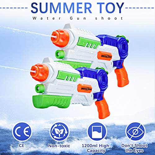 Ucradle 2 × Wasserpistole, Wasserpistolen groß 1.2L mit 11 Meter Reichweite für Kinder und Erwachsene, Water Gun Blaster Spielzeug für Sommerpartys im Freien, Strand, Pool, Garten Strandspielzeug