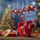 Adventskalender zum Befüllen Groß (13x17cm), Weihnachtskalender Jutesäckchen Selberfüllen, 24 jutebeutel Kette zum selber befüllbar und Aufhängen, 2020 Geschenksäckchen für Kinder Männer Rot
