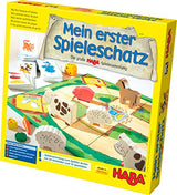 Haba 4278 - Mein erster Spieleschatz Die große Haba-Spielesammlung, 10 unterhaltsame Brett-, Memo- und Kartenspiele ab 3 Jahren in einer Packung, Kindgerechtes Spielmaterial aus Holz