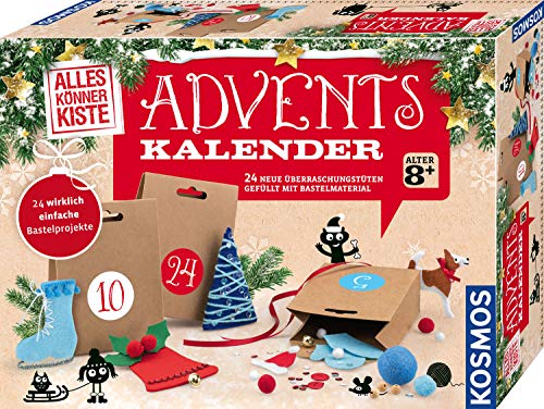 KOSMOS AllesKönnerKiste Bastel-Adventskalender, Weihnachts-Basteln für die ganze Familie, kreative kleine Geschenke und Deko für Kinder und Erwachsene erstellen, DIY, ab 8 Jahre