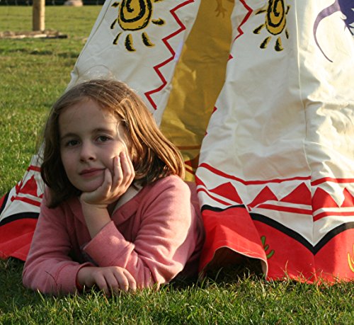 Tipi Spielzelt für Kinder Wigwam Spiel-Zelt Indianerzelt Indianer, Holzstangen und Baumwolle, Garden Games 3025