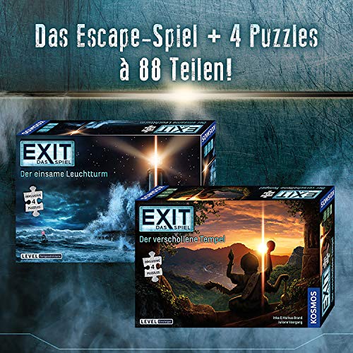 KOSMOS 692094 EXIT - Das Spiel + Puzzle - Der verschollene Tempel, Level: Einsteiger, Escape Room Spiel mit Puzzle