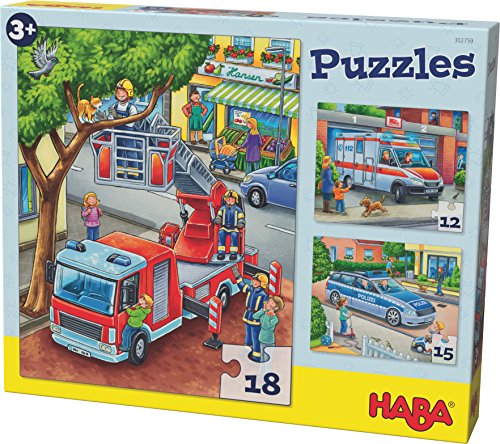 HABA 302759 Puzzle Polizei, hochwertiges Kinderpuzzle